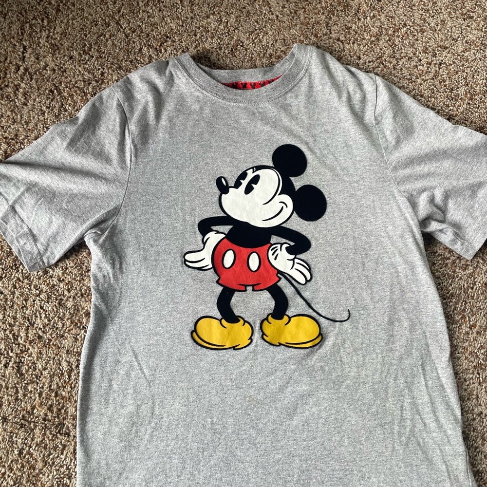 Unique Disney Mickey Mouse Kids Tee - Gray and Red unisex 3d felt feel